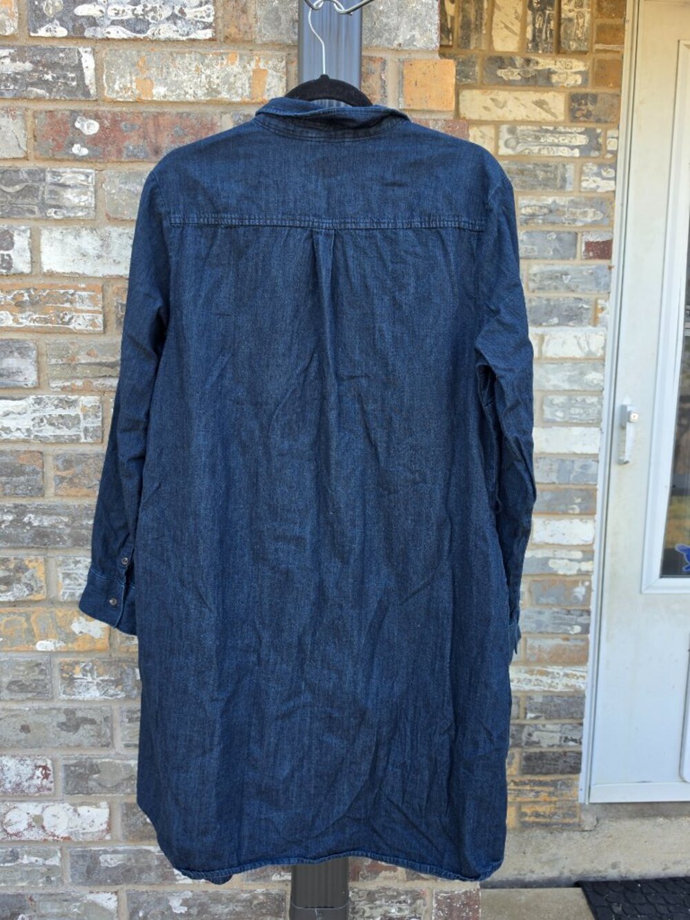 And a Way Dark Wash Chambray Button Front Shirt Dress XXL 100% Cotton - Picture 3 of 14